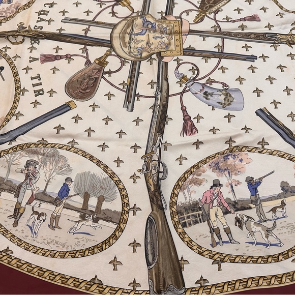 HERMES Vintage Equestrian Print Silk Scarf - Picture 9 of 10